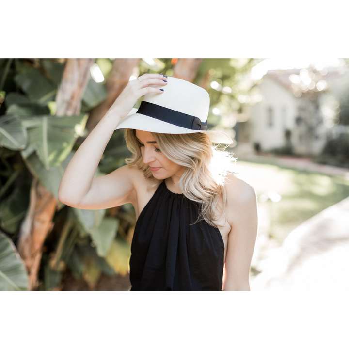 Pamela White Genuine Panama Hat